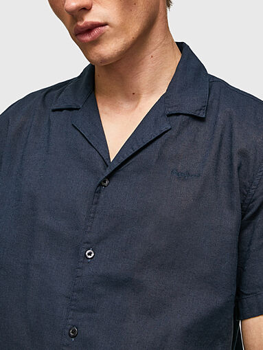 LASTINGHAM blue shirt from linen blend - 4