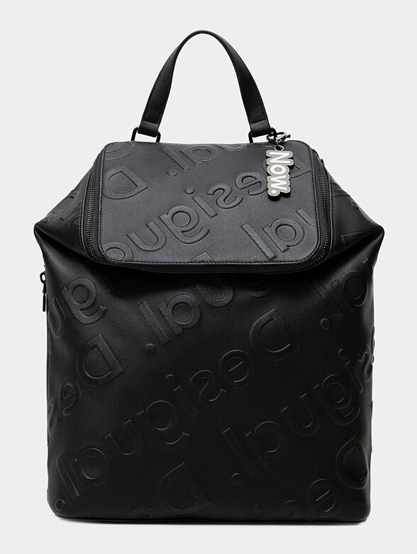 Desigual Black Embossed Logo Leather Backpack Small backpack with embossed design black women main image 2