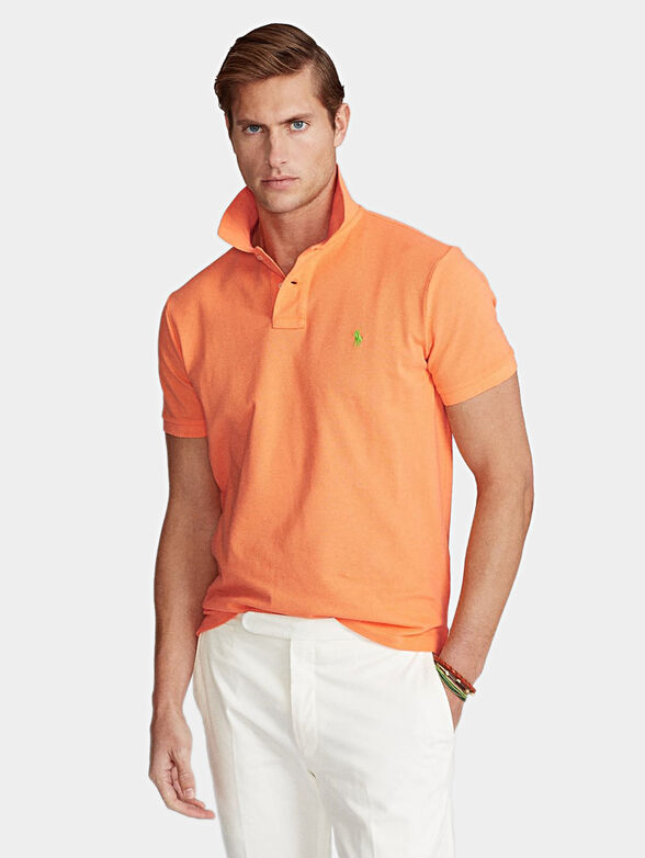 Cotton polo-shirt in orange color - 1