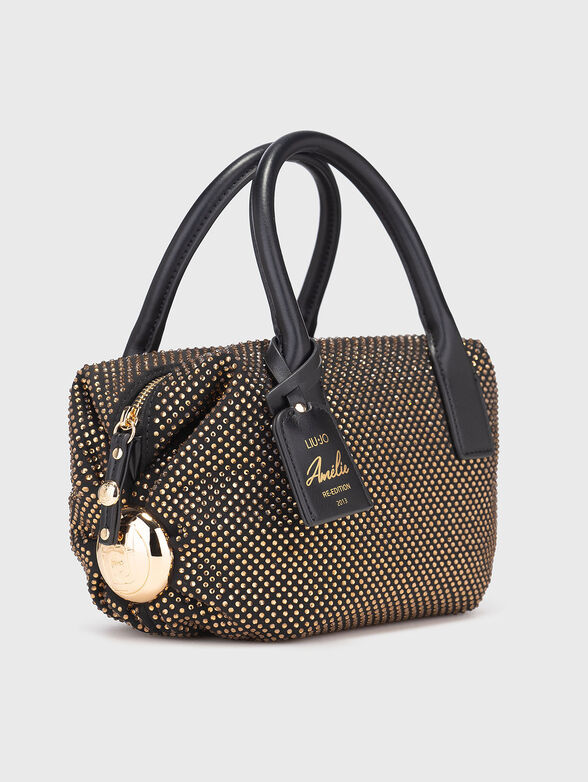 Bag with rhinestones  and long strap - 4