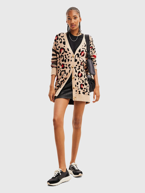 MARILYN cardigan with animal print - 2