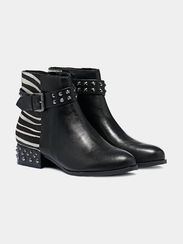 AELANIN Leather ankle boots with zebra print - 2