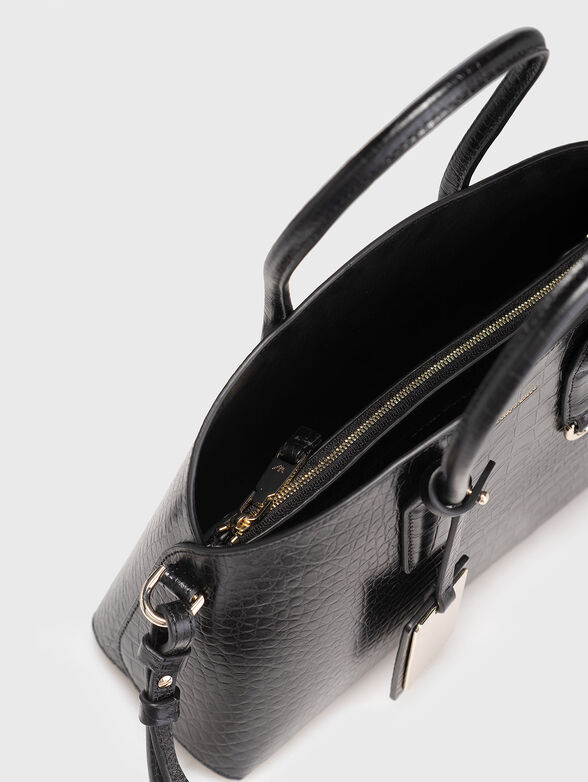 Big bag with croco effect and long strap - 6