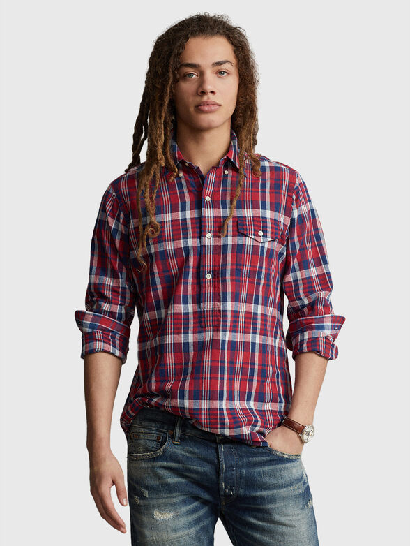 Check shirt with pocket - 1