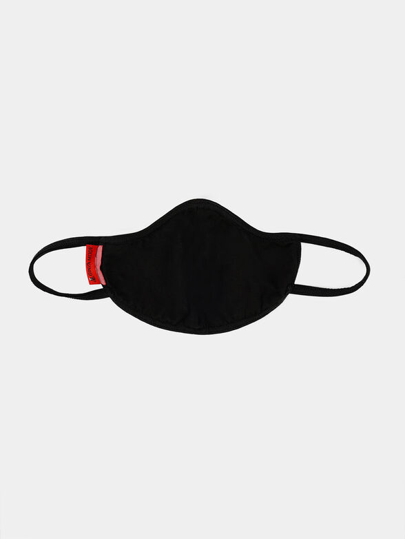 Unisex black cotton face mask - 2