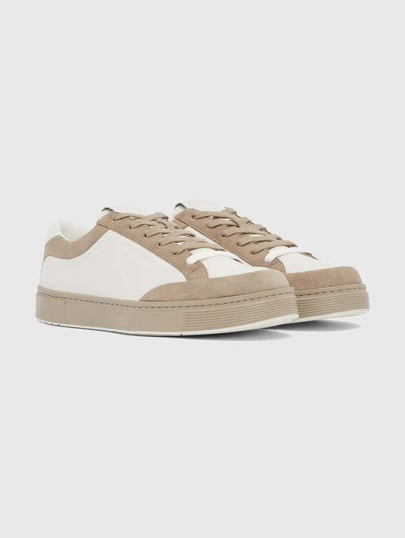 Leather sneakers with suede details - 2