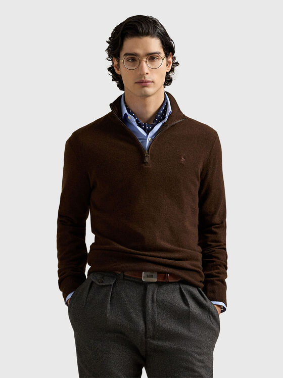 Wool sweater with zip - 1