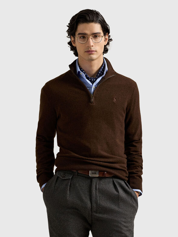 Wool sweater with zip - 1