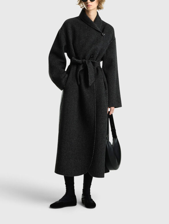 Striped coat with a belt - 2