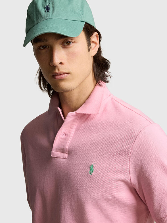 Cotton Polo-shirt in pink - 3