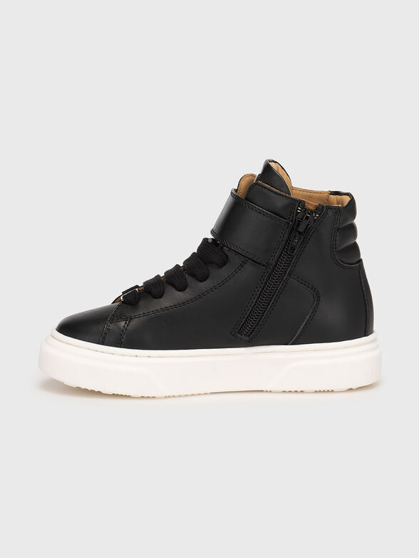 Leather sports shoes with logo details - 4