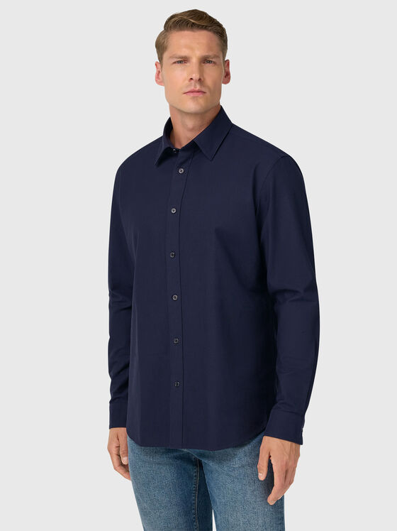 Cotton shirt with oval hem  - 1