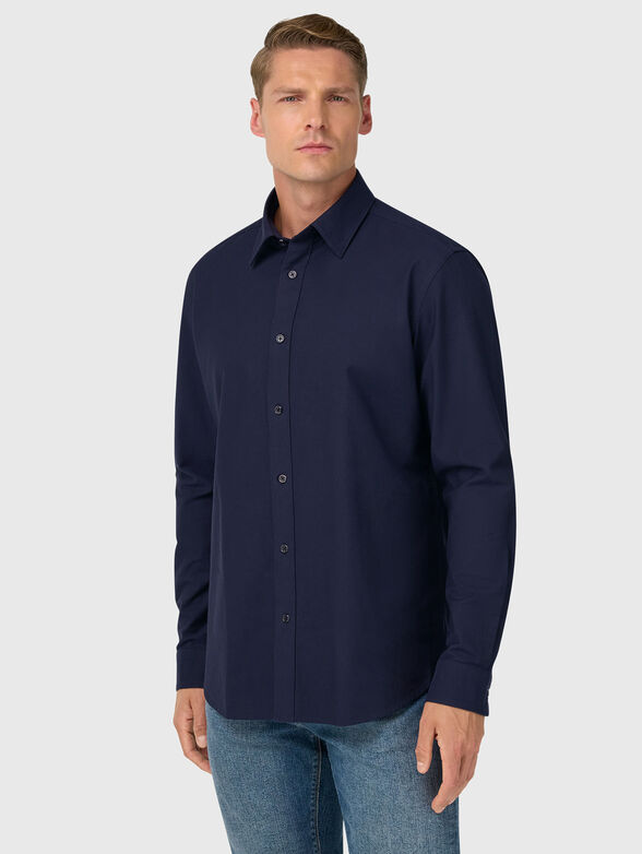 Cotton shirt with oval hem  - 1