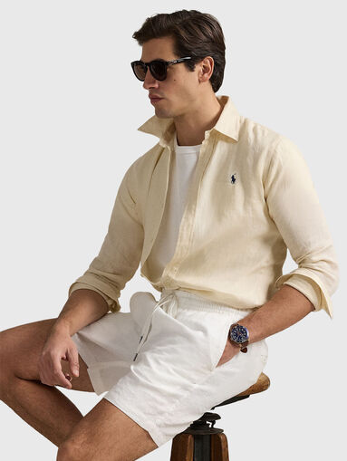 Linen shirt with logo embroidery - 5