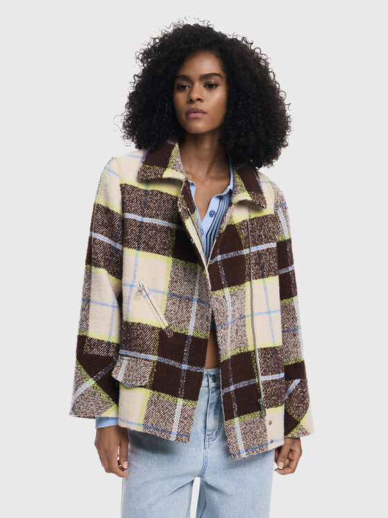 Скъсено карирано палто - 1