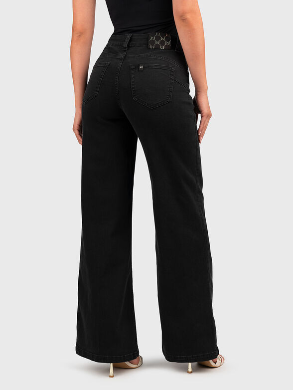 High-waisted jeans in black color - 2