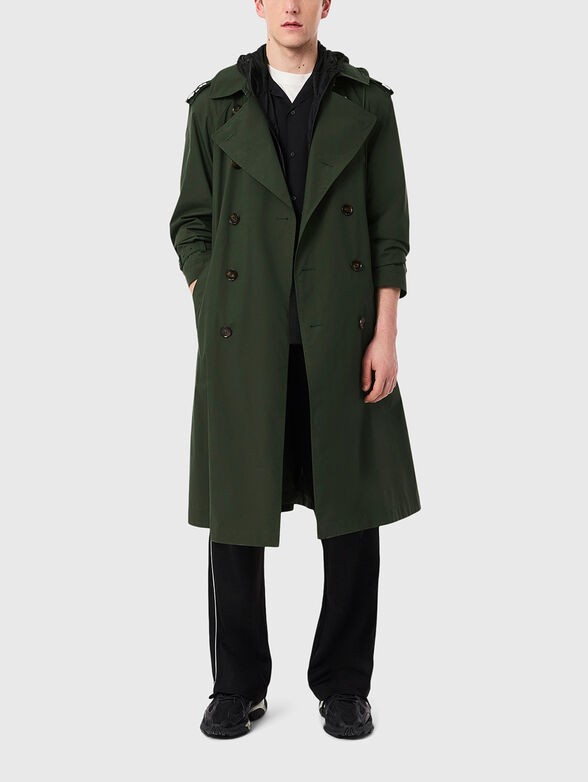 Trench coat with buttons and logo embroidery - 1