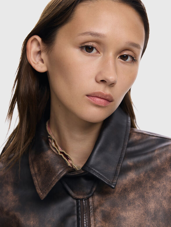 Eco leather jacket with washed effect - 6