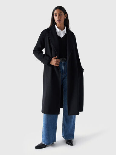 Wool-blend coat in black  - 4