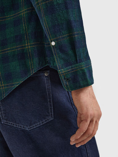 Cotton shirt with checked print - 4