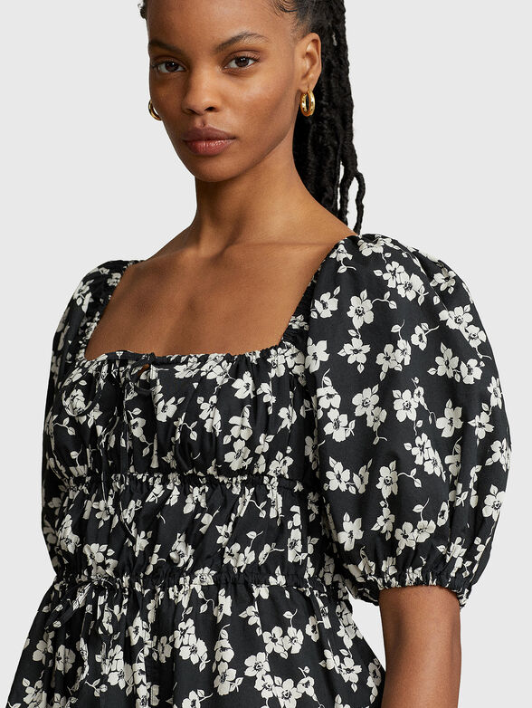 IZY cotton mini dress with puff sleeves - 3