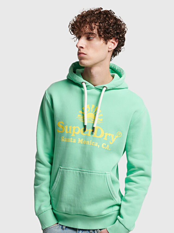 Sweatshirt with hood and logo print - 1