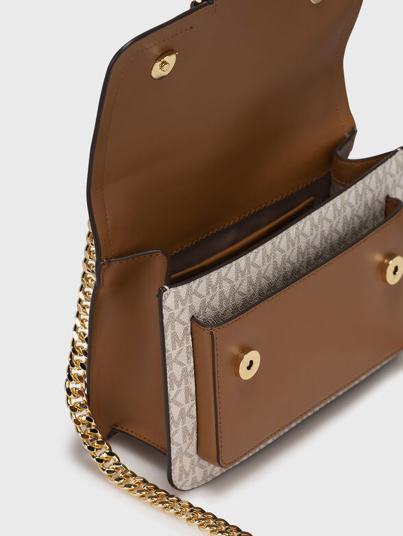 Bag with monogram logo print and golden handle - 5