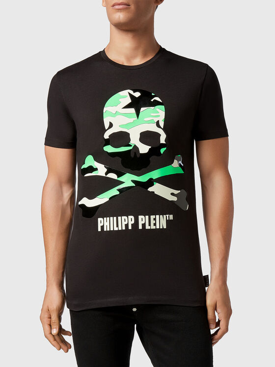 SKULL cotton T-shirt with contrasting print - 1