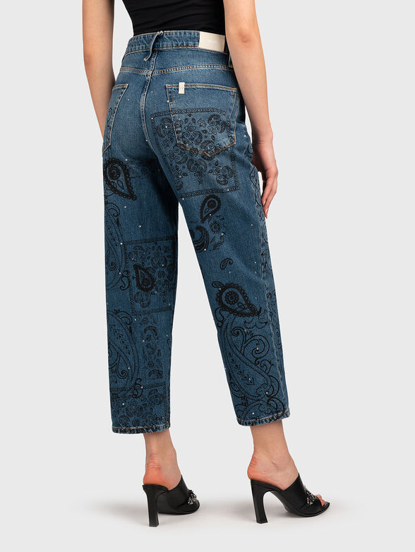 Jeans with paisley print and rhinestones - 2