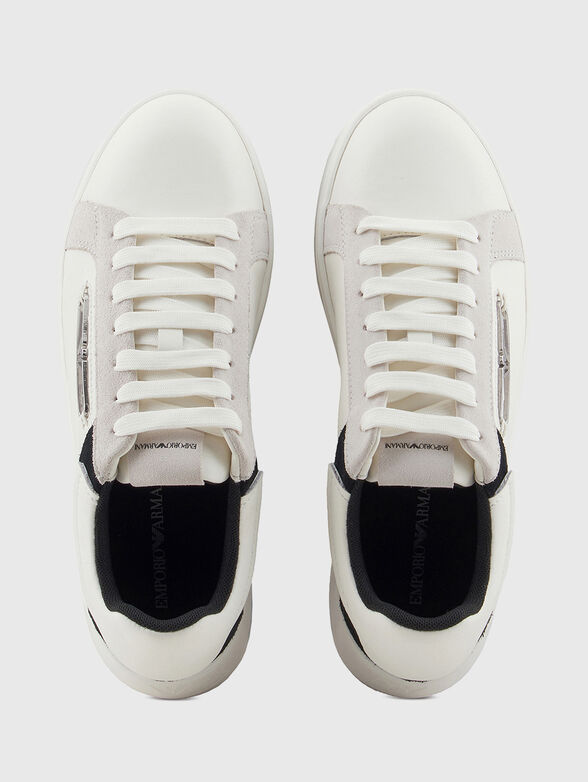 Leather sneakers with logo - 6