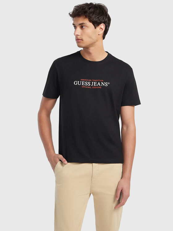Black T-shirt with logo print - 1