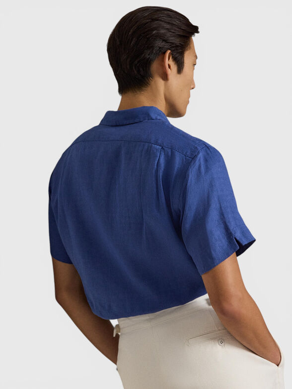 Linen shirt with embroidered logo - 3