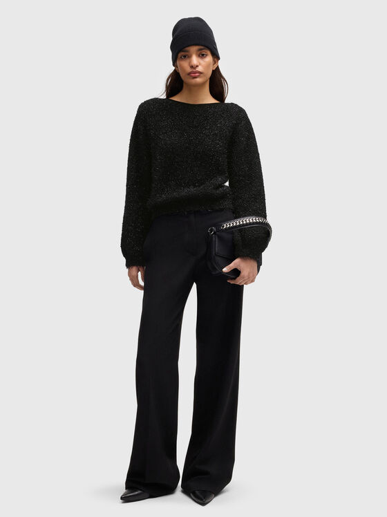 Fluffy sweater with a deep cut back - 2