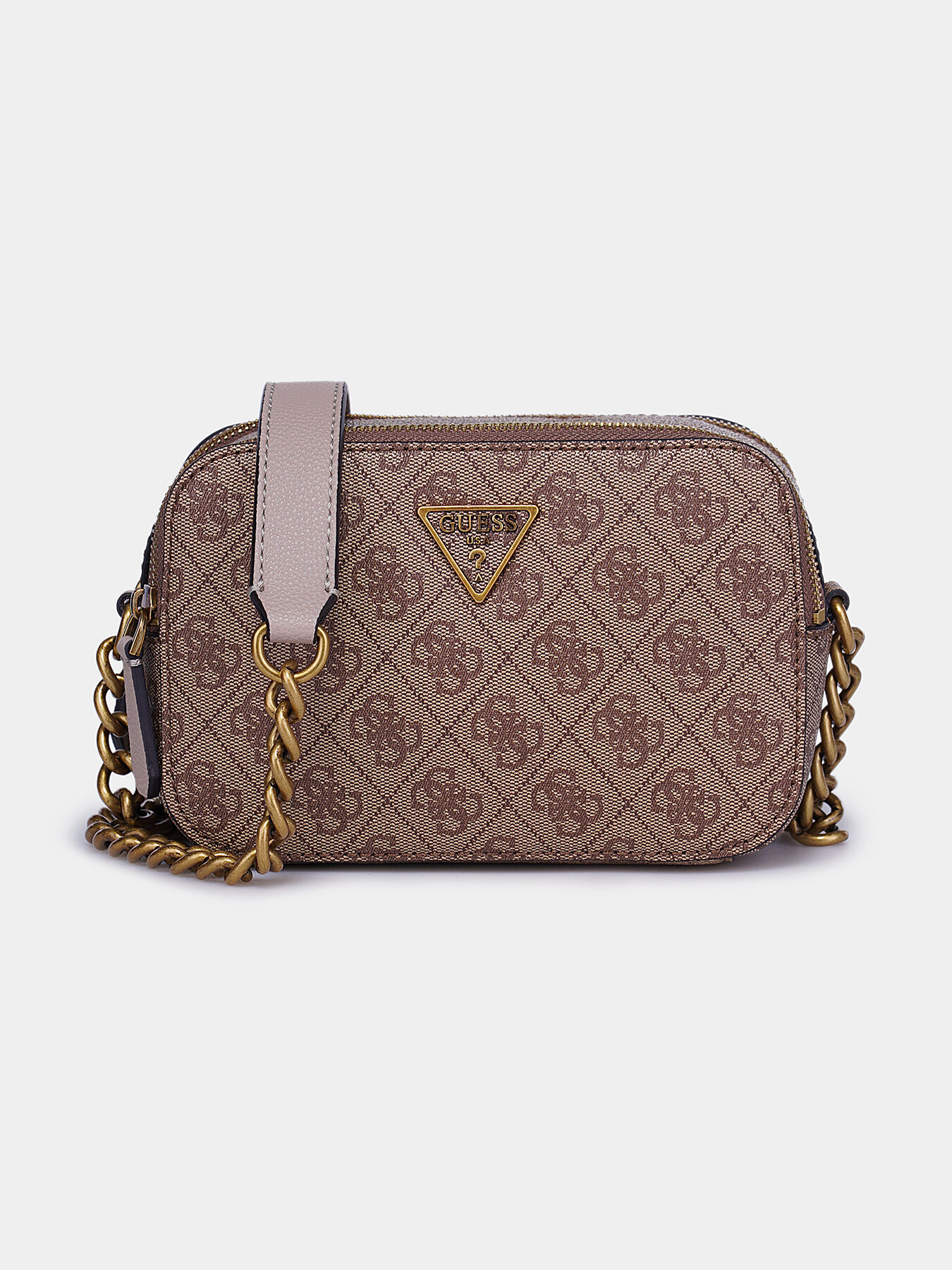 ショルダーバッグ・ポシェット Guess EDITAEDITA Quilted Charm Satchel Bag HP1A3A40 NEW GUESS Women's Black Shiny Logo Embosed Quilted Satchel