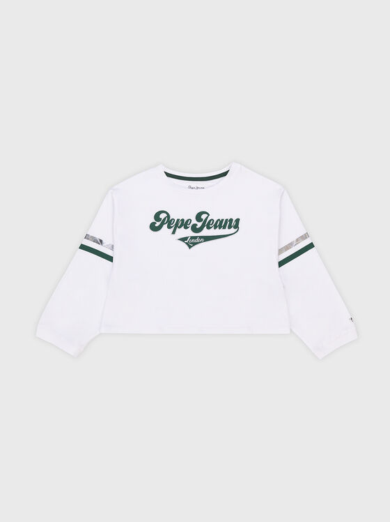 Бяла блуза BINDY с лого надпис - 1