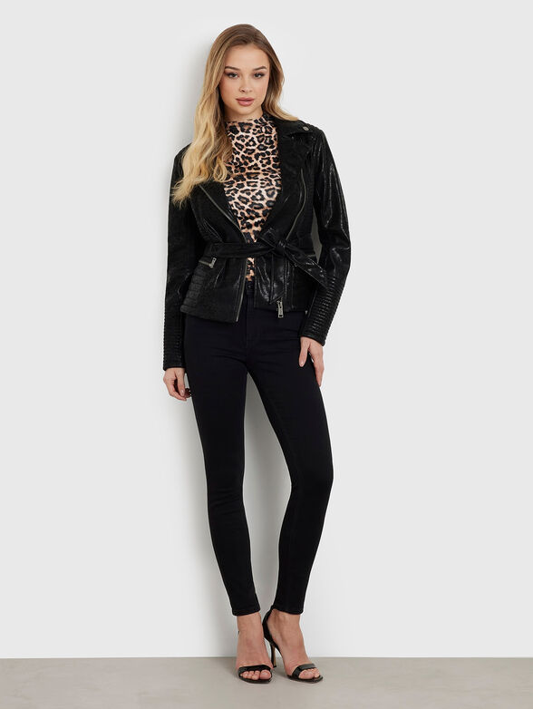 AGNES jacket in eco leather with belt - 2