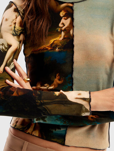 Blouse with multicoloured print - 4