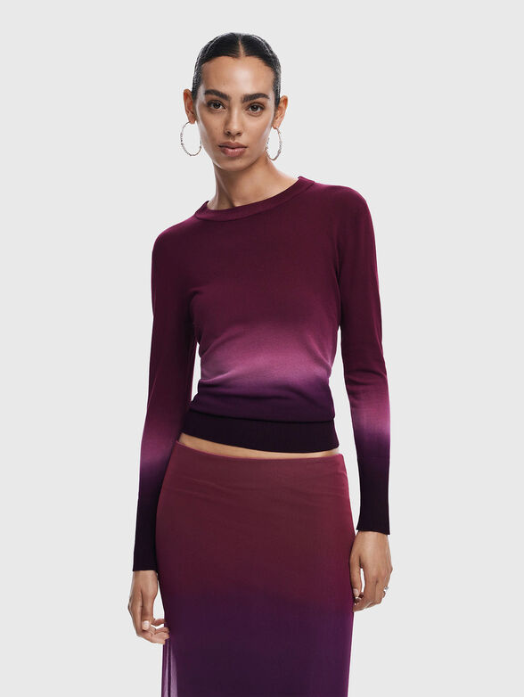 Sweater with oval neckline - 1