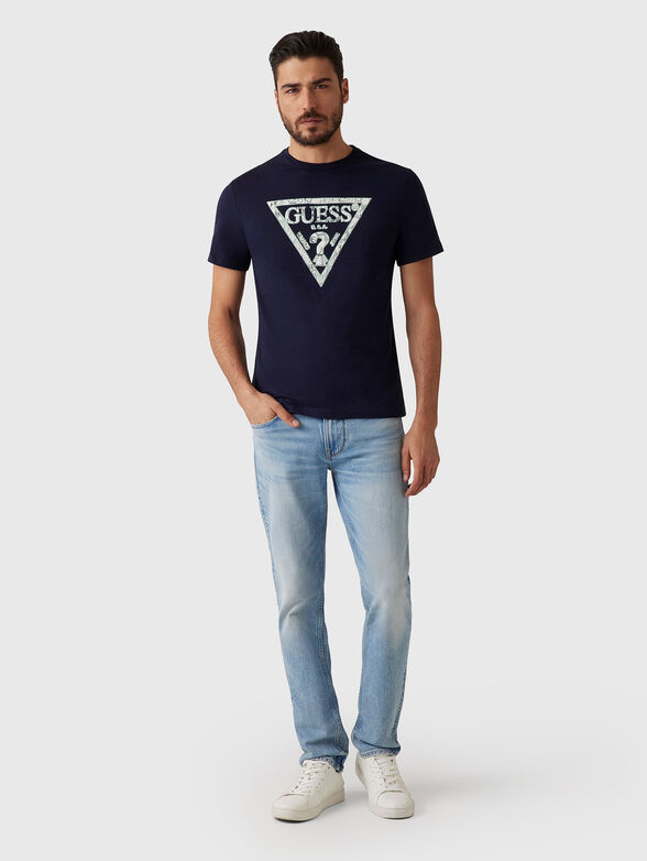 T-shirt in dark blue with logo  - 2