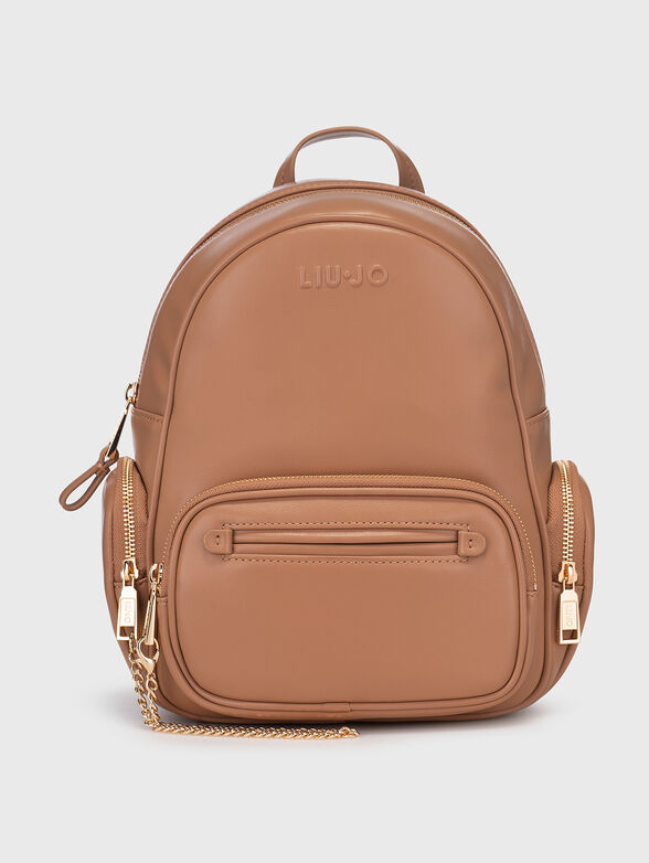 Backpack with logo details in eco leather - 1