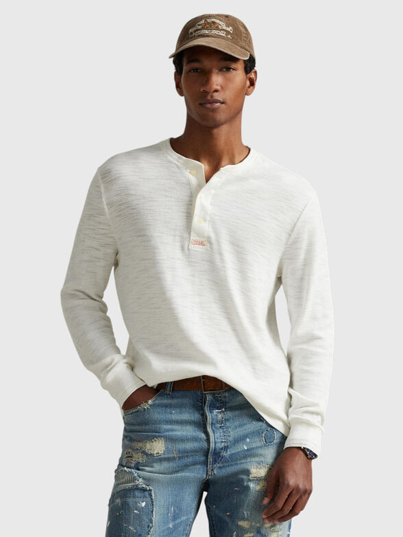 Cotton blouse with long sleeve - 1