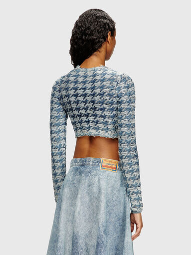 M-HELLA crop cardigan in denim-look houndstooth jacquard - 3