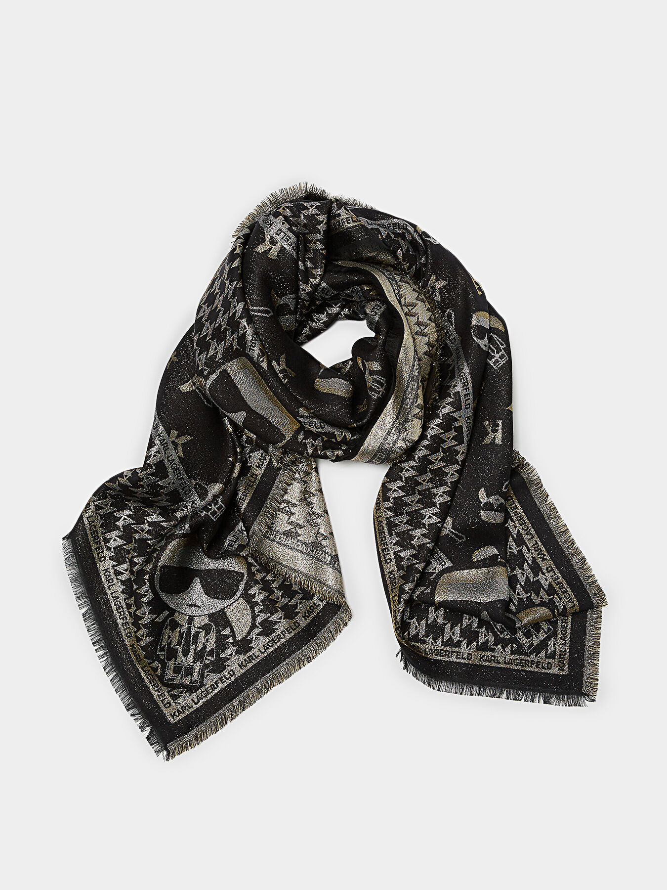 K/IKONIK square scarf with shiny threads brand Karl Lagerfeld —  Globalbrandsstore.com/en