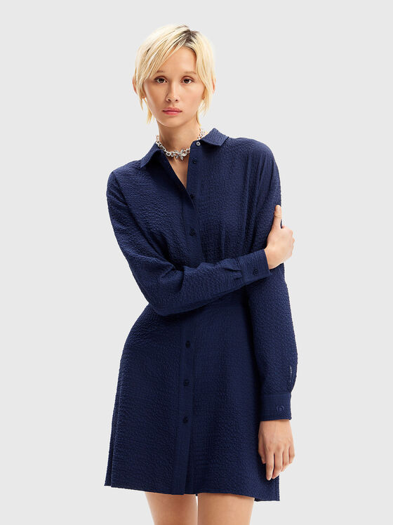 Mini dress with embossed texture - 1