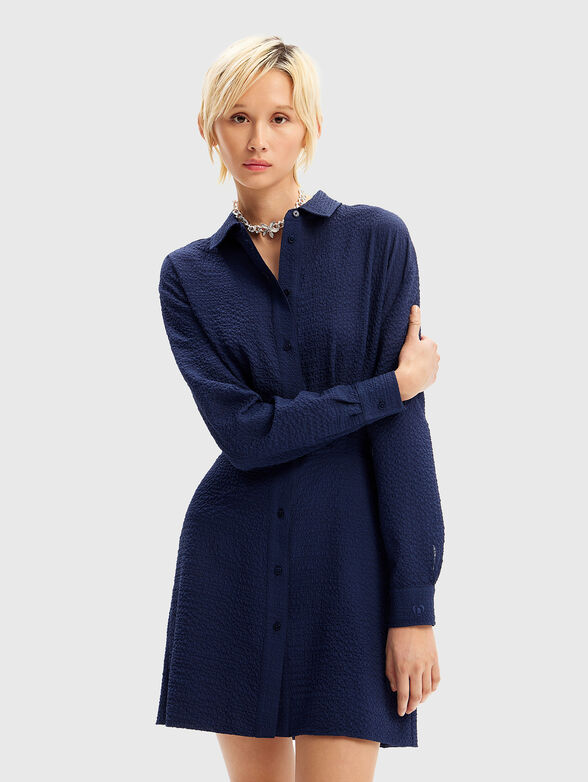 Mini dress with embossed texture - 1