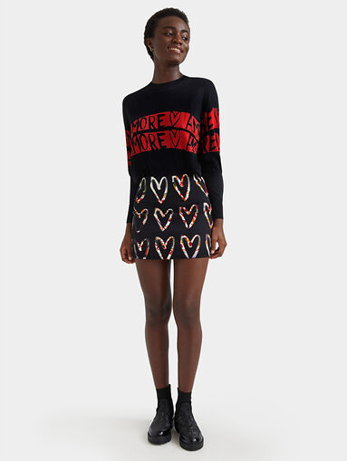Mini-skirt cotton hearts print - 5
