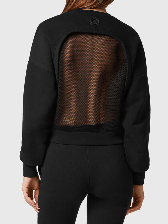 Mesh back sweatshirt in black  - 2