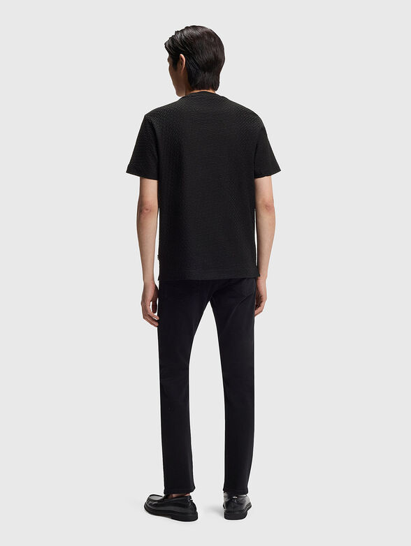 Cotton T-shirt with textured pattern - 3