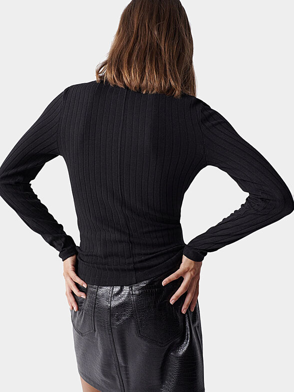 Black sweater with ribbed texture - 3