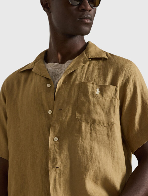 Short-sleeved linen shirt - 4